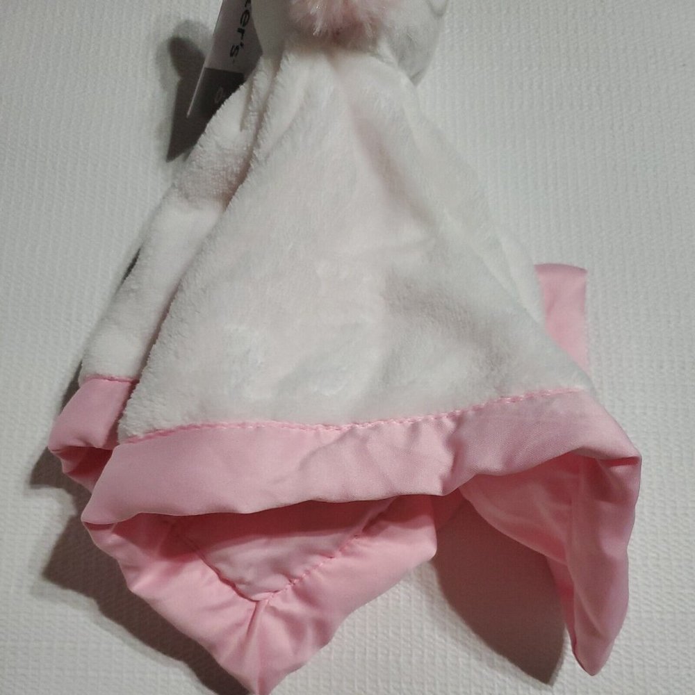 New Carter's Snuggle Buddy Security Blanket Soft White Pink Unicorn Horn NWT BB6 - Picture 7 of 10